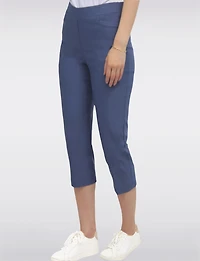 High Rise Pull-On Capris With Two Front Square Pockets By Amani Couture