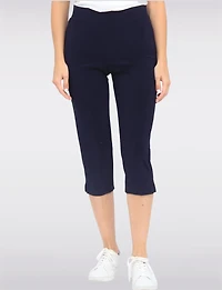 Stretch Capris With Side Slit And Wide Waistband By Amani Couture
