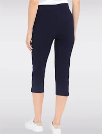 Stretch Capris With Side Slit And Wide Waistband By Amani Couture
