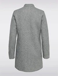 Straight Cut Open Front Cotton Blend Heathered Coatigan by ONLY