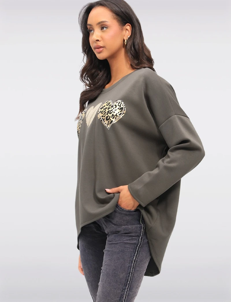 Ultra-Soft High Low Relaxed Fit Printed Tunic by Froccella