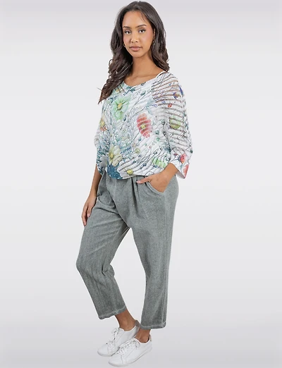 Chic Linen Blend Solid Belted Pants With Front Pockets By Froccella