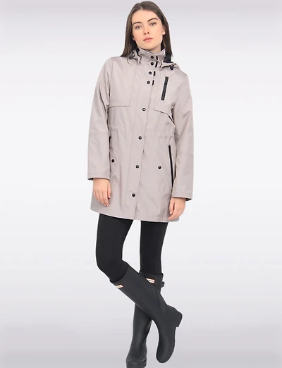 Water-resistant Adjustable Drawstring Cinched Waist Hooded Coat By Portrait