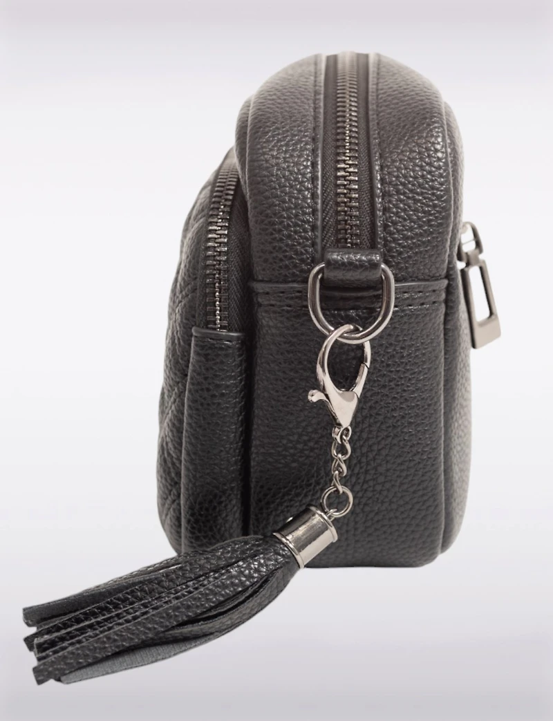 Diana 3-in-1 Quilted Vegan Leather Zip Crossbody With Changeable Straps by Sokos