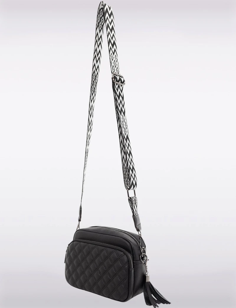 Diana 3-in-1 Quilted Vegan Leather Zip Crossbody With Changeable Straps by Sokos