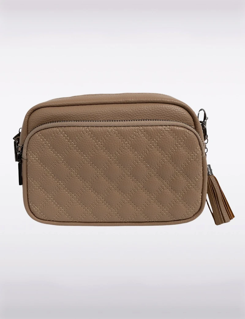 Diana 3-in-1 Quilted Vegan Leather Zip Crossbody With Changeable Straps by Sokos