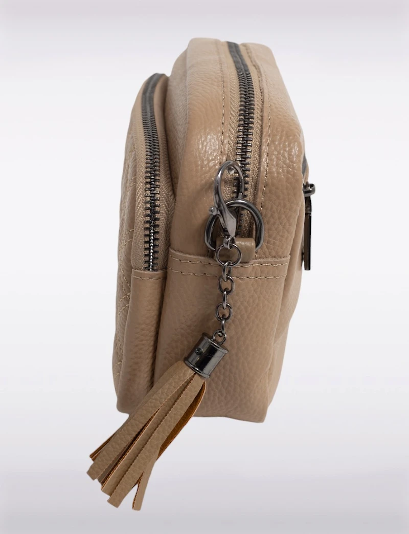 Diana 3-in-1 Quilted Vegan Leather Zip Crossbody With Changeable Straps by Sokos