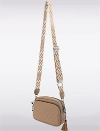 Diana 3-in-1 Quilted Vegan Leather Zip Crossbody With Changeable Straps by Sokos