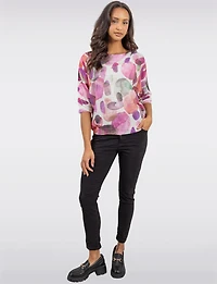 Crinkled Slim Fit Drawstring Waist 4-Pocket Stretch Pants by Froccella