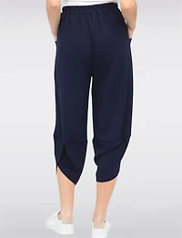 Elastic Waist Asymmetrical Hem Balloon Pant With Patch Pockets By Froccella