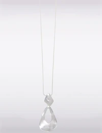 Chic Nickel-Free Necklace with Hammered Silver-Tone Pendant