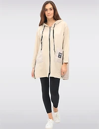 Versatile Zip-Up Hoodie with Adjustable Stretch Side Panels by Froccella