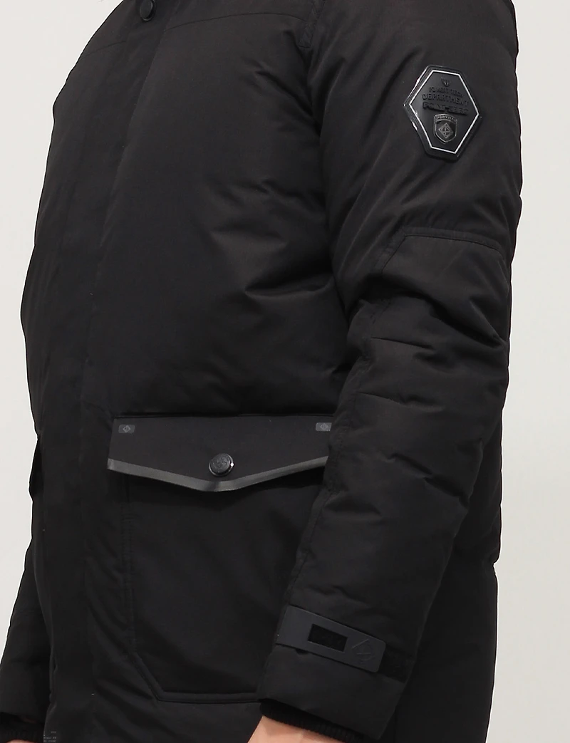 Eco-Down Weatherproof Hooded Parka With Detachable Vegan Fur by Point Zero