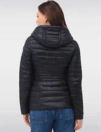 Vegan Ultra-Lightweight Puffer Jacket with Attached Hood & Pockets by Point Zero