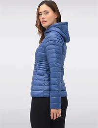 Vegan Ultra-Lightweight Puffer Jacket with Attached Hood & Pockets by Point Zero