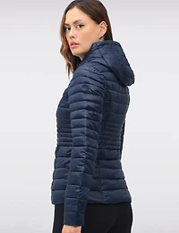 Vegan Ultra-Lightweight Puffer Jacket with Attached Hood & Pockets by Point Zero