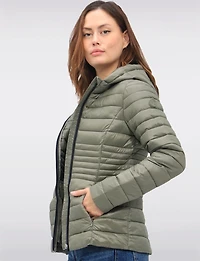 Vegan Ultra-Lightweight Puffer Jacket with Attached Hood & Pockets by Point Zero