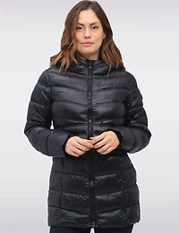 Vegan Lightweight Puffer Jacket with Pillow Hood and Zip Pockets by Point Zero