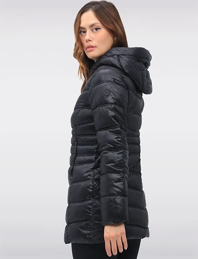 Vegan Lightweight Puffer Jacket with Pillow Hood and Zip Pockets by Point Zero