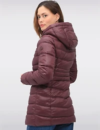 Vegan Lightweight Puffer Jacket with Pillow Hood and Zip Pockets by Point Zero