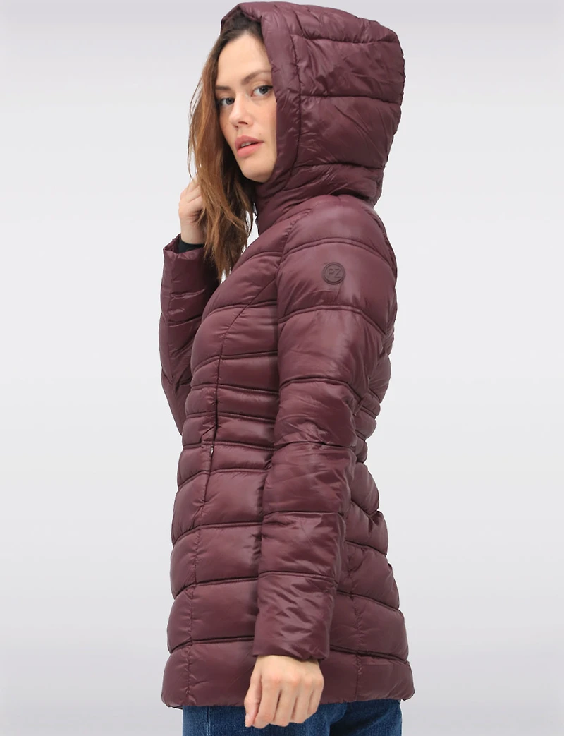 Vegan Lightweight Puffer Jacket with Pillow Hood and Zip Pockets by Point Zero
