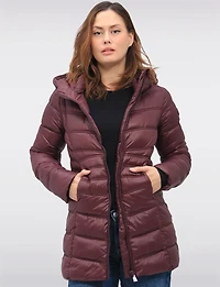 Vegan Lightweight Puffer Jacket with Pillow Hood and Zip Pockets by Point Zero