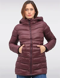 Vegan Lightweight Puffer Jacket with Pillow Hood and Zip Pockets by Point Zero