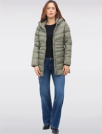 Vegan Lightweight Puffer Jacket with Pillow Hood and Zip Pockets by Point Zero