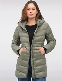 Vegan Lightweight Puffer Jacket with Pillow Hood and Zip Pockets by Point Zero