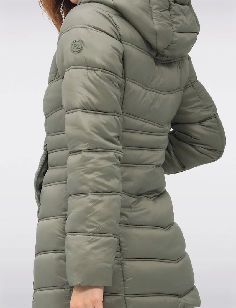 Vegan Lightweight Puffer Jacket with Pillow Hood and Zip Pockets by Point Zero