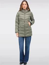 Vegan Lightweight Puffer Jacket with Pillow Hood and Zip Pockets by Point Zero