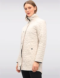Reversible Water-Resistant Quilted Parka with Hooded Drawstring by Saki