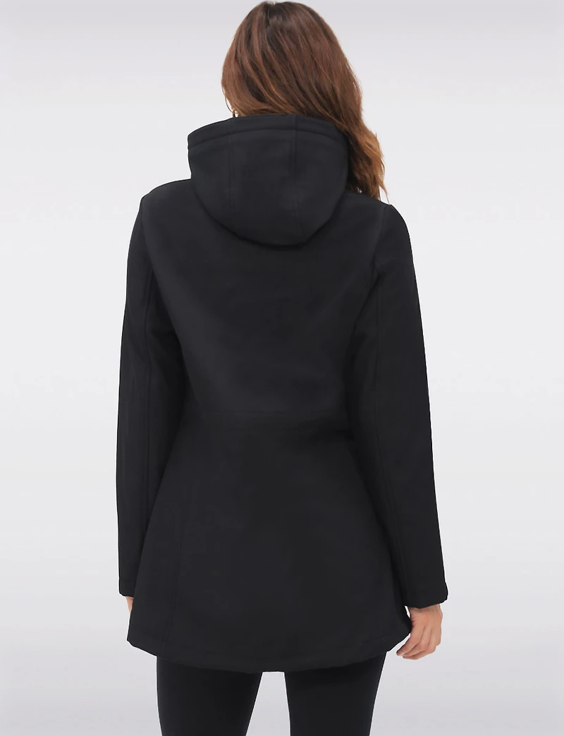 Breathe-Tech® Vegan Active Cinchable Soft-Shell Detachable Hooded Coat by Saki