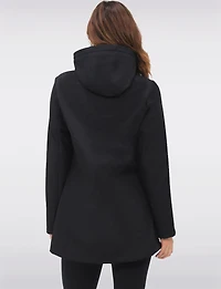 Breathe-Tech® Vegan Active Cinchable Soft-Shell Detachable Hooded Coat by Saki