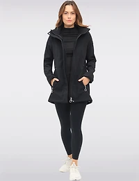 Breathe-Tech® Vegan Active Cinchable Soft-Shell Detachable Hooded Coat by Saki