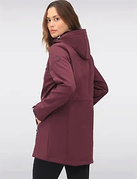 Breathe-Tech® Vegan Active Cinchable Soft-Shell Detachable Hooded Coat by Saki