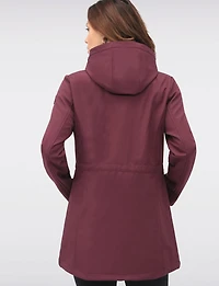 Breathe-Tech® Vegan Active Cinchable Soft-Shell Detachable Hooded Coat by Saki