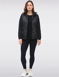 Breathe-Tech® Vegan Active Quilted Jacket with Knit Sleeves and Hood by Saki
