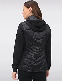 Breathe-Tech® Vegan Active Quilted Jacket with Knit Sleeves and Hood by Saki