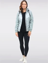 Breathe-Tech® Vegan Active Quilted Jacket with Knit Sleeves and Hood by Saki