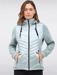 Breathe-Tech® Vegan Active Quilted Jacket with Knit Sleeves and Hood by Saki