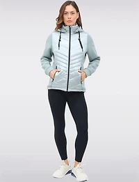Breathe-Tech® Vegan Active Quilted Jacket with Knit Sleeves and Hood by Saki