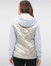 Breathe-Tech® Vegan Active Quilted Jacket with Knit Sleeves and Hood by Saki
