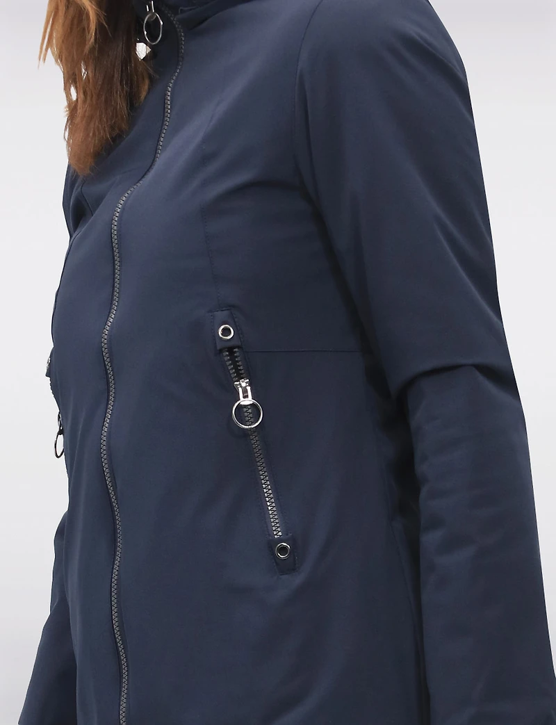 Water Resistant Vegan Reversible Quilted Jacket with Detachable Hood by Saki