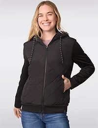 Poly Hybrid Quilted Hoodie by Free Country
