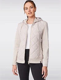Poly Hybrid Quilted Hoodie by Free Country