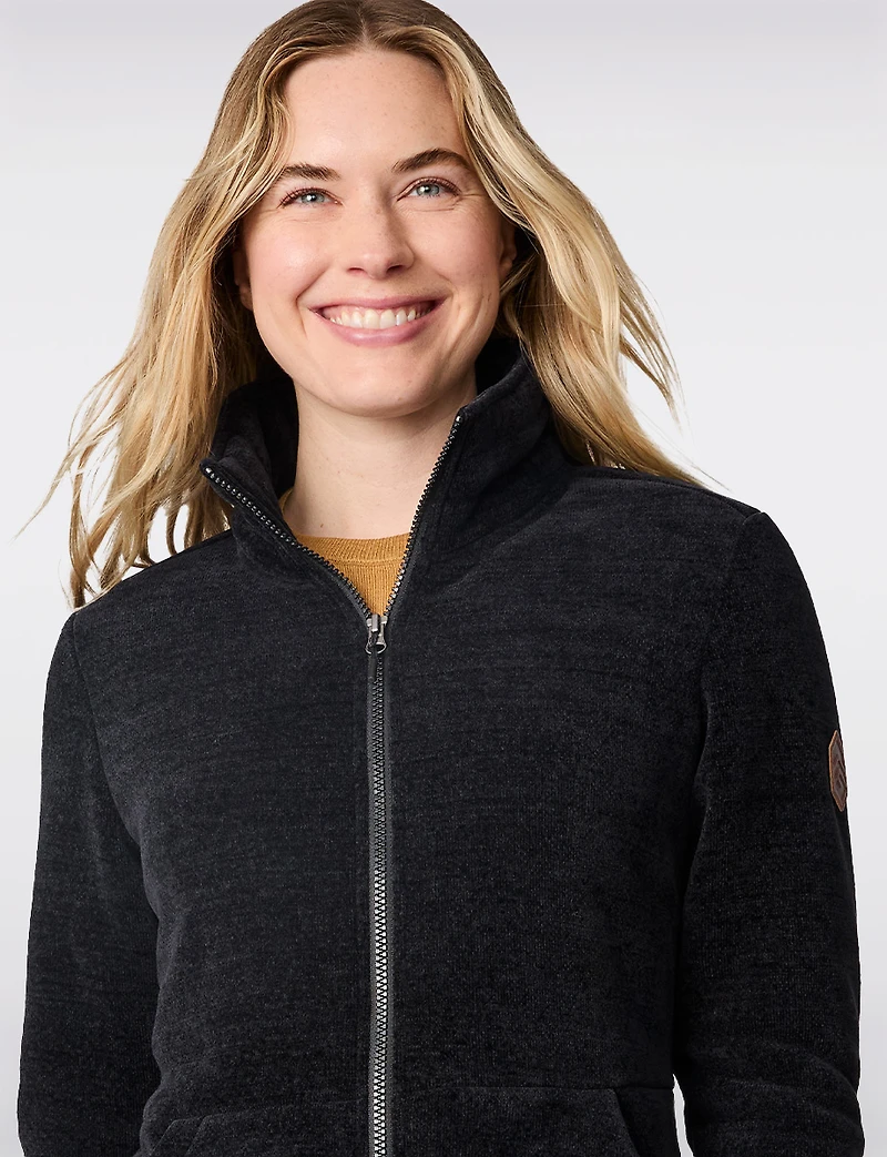 Cozy Soft High-Collar Fleece-Lined Jacket with Zip-Front Closure by Free Country