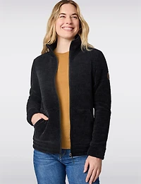 Cozy Soft High-Collar Fleece-Lined Jacket with Zip-Front Closure by Free Country