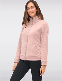 Cozy Soft High-Collar Fleece-Lined Jacket with Zip-Front Closure by Free Country