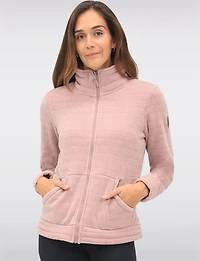 Cozy Soft High-Collar Fleece-Lined Jacket with Zip-Front Closure by Free Country